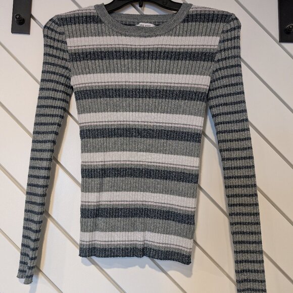 Nine West Sweaters - Nine West Ribbed Stripped Metallic Sweater